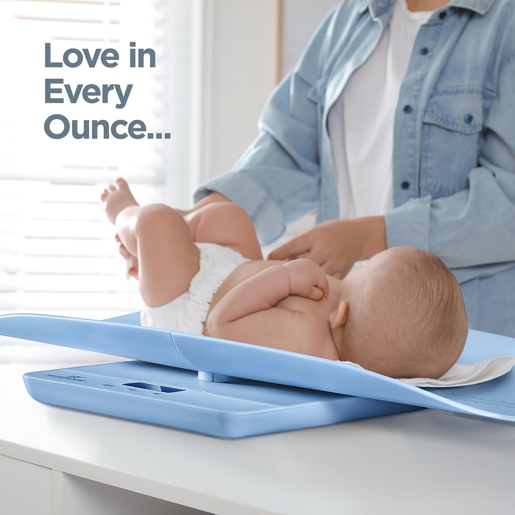 Digital Baby Scale - Multi-Function Infant Scale, Toddler Scale & Pet Scale with Collapsible Weighing Tray - Hold Function, 4 Weighing Modes, Backlit LCD Display, Auto-Off, 200 lbs Max