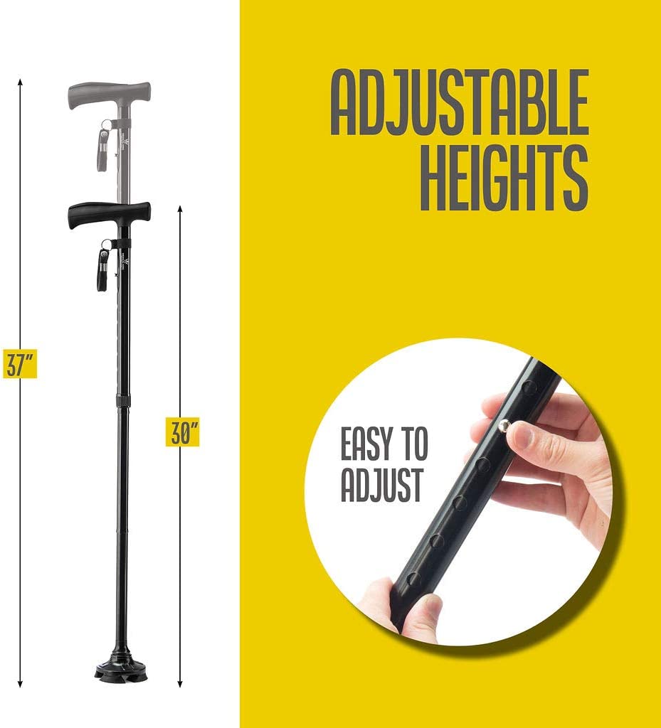 Walking Cane for Men Folding Cane for Women self Standing Cane with 10 Adjustable Heights Special Balancing Lightweight Cane by Medical King