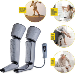 Leg Massager, Foot and Leg Massager Circulation & Relaxation - Asbl Size - Air Compression Leg Massager, Foot, Calf, Thigh Massager - Leg Massager Has 4 Intensities with 6 Modes - Reliefs Pain