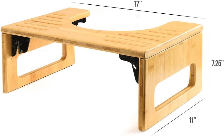 Toilet Stool, Potty Stool, Toilet Foot Stool Waterproof and Non Slip Squat Stool Adult Bamboo Toilet Stool Toilet Ottoman