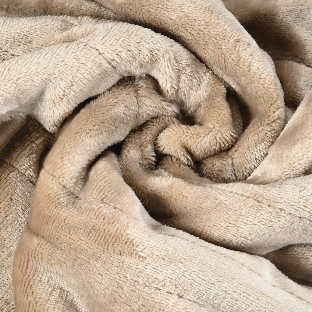 Heated Blanket, Machine Washable Extremely Soft and Comfortable Electric Blanket Throw Fast Heating with Hand Controller 10 Heating Settings and auto Shut-Off (Beige, 50 x 60)
