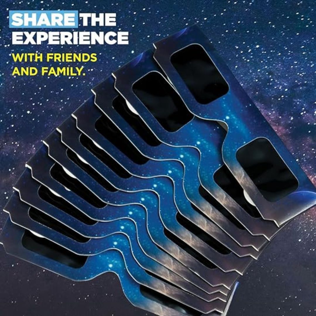 Medical King Solar Eclipse Glasses , Solar Filters Glasses with Solar Safe Filter Technology - Non-Polarized Solar Viewers with Light Blocking Film Lens & Cardboard Frame - CE, ISO Approved 2024 - 2, 5, 10, 20, 50 and 100-Pack
