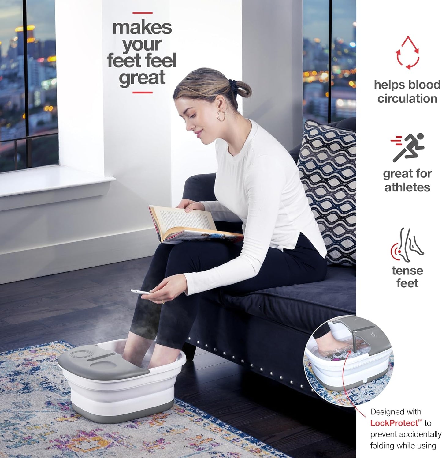 Medical king Foot Spa with Heat and Massage and Jets Includes A Remote Control A Pumice Stone Collapsible Foot Spa Massager with Heat and Massage Bubbles and Vibration (Copy)