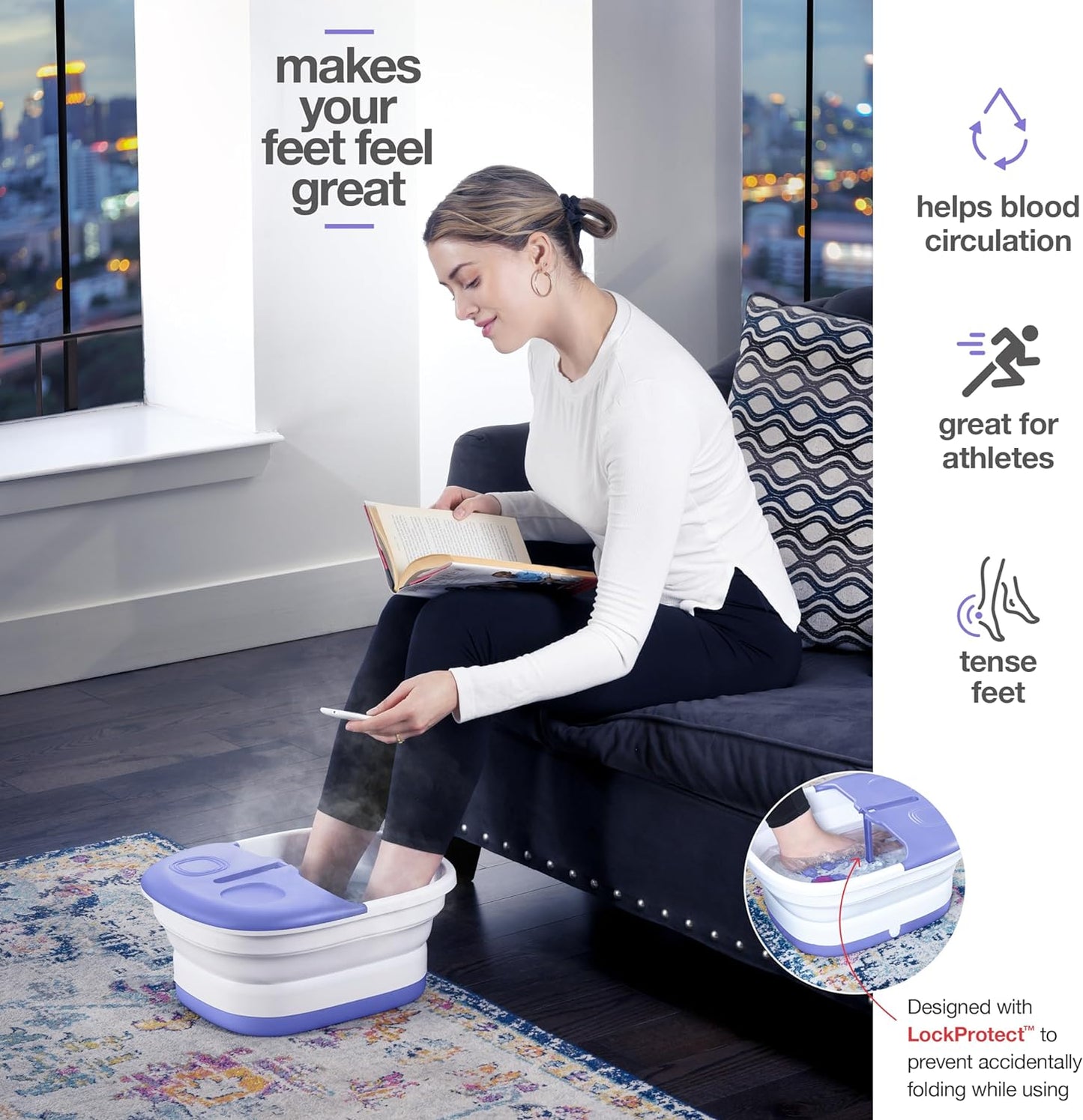 Medical king Foot Spa with Heat and Massage and Jets Includes A Remote Control A Pumice Stone Collapsible Foot Spa Massager with Heat and Massage Bubbles and Vibration (Copy)