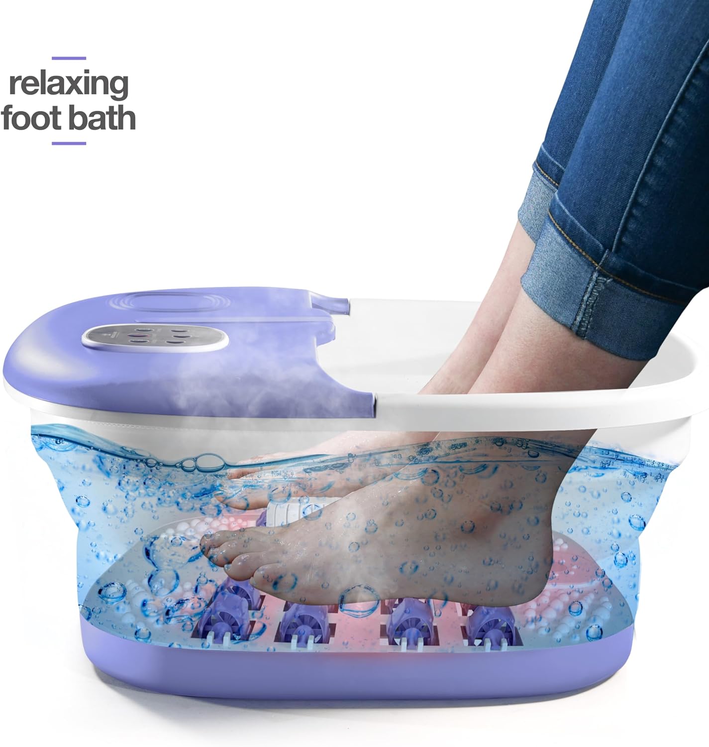 Medical king Foot Spa with Heat and Massage and Jets Includes A Remote Control A Pumice Stone Collapsible Foot Spa Massager with Heat and Massage Bubbles and Vibration (Copy)