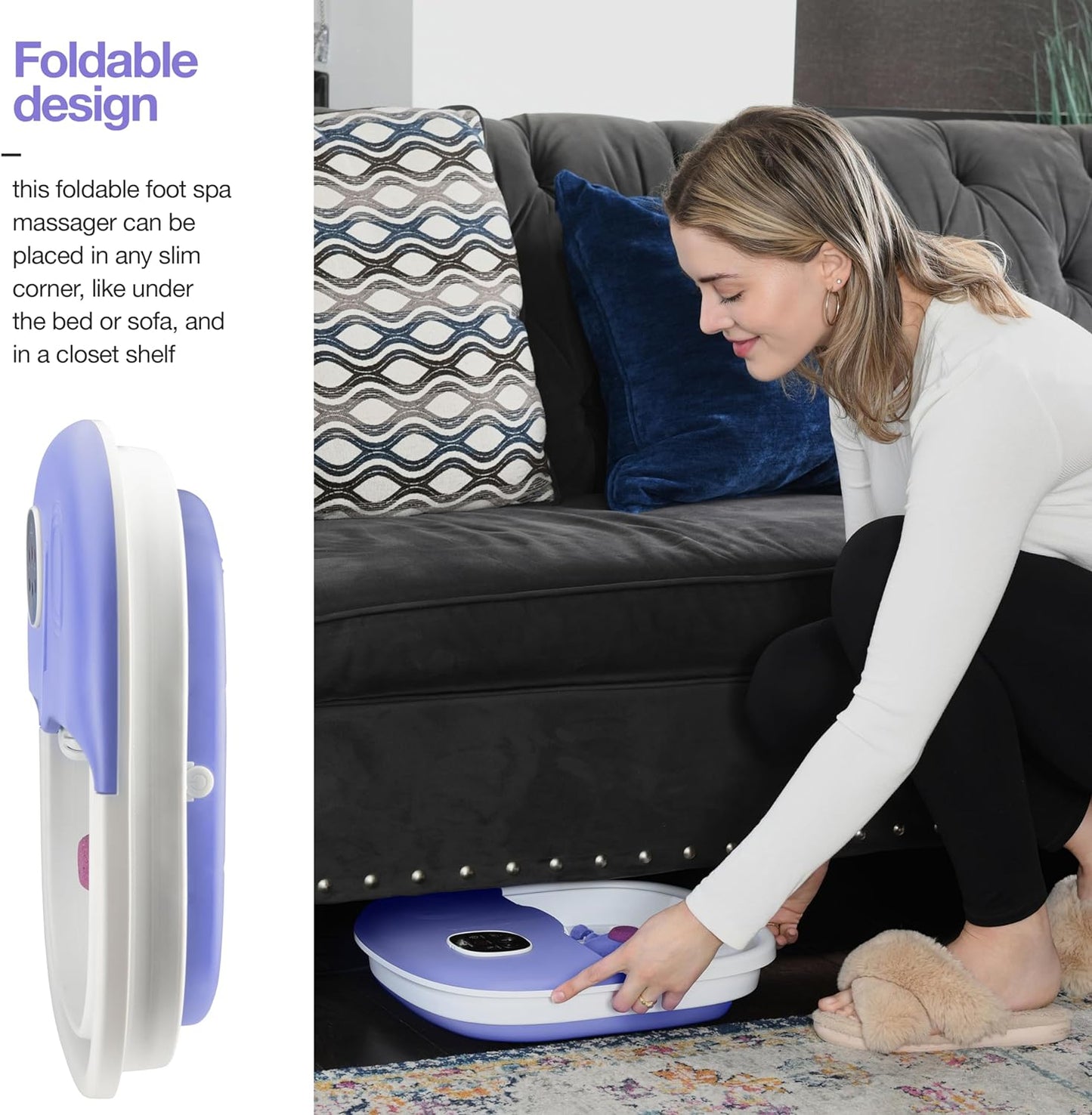 Medical king Foot Spa with Heat and Massage and Jets Includes A Remote Control A Pumice Stone Collapsible Foot Spa Massager with Heat and Massage Bubbles and Vibration (Copy)