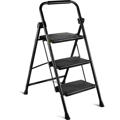 Step Ladder 3 Step Folding Step Stool Step Ladder With Wide Anti-Slip Pedal Step Stool Foldable For Adults Lightweight, Portable Steel Use For Home And Office