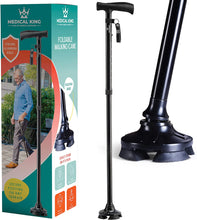 Load image into Gallery viewer, Walking Cane for Men Folding Cane for Women self Standing Cane with 10 Adjustable Heights Special Balancing Lightweight Cane by Medical King
