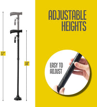 Load image into Gallery viewer, Walking Cane for Men Folding Cane for Women self Standing Cane with 10 Adjustable Heights Special Balancing Lightweight Cane by Medical King
