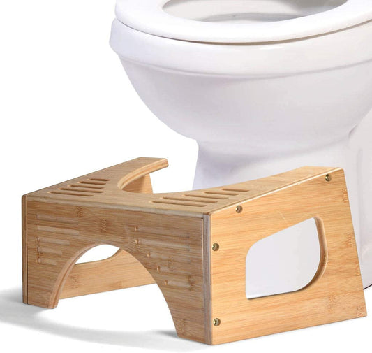 Toilet Stool - Potty Stool - Toilet Foot Stool Waterproof and Non-Slip - Squat Stool Adult Bamboo Toilet Stool