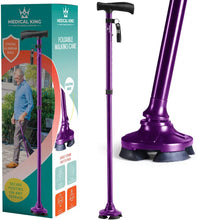 Load image into Gallery viewer, Walking Cane for Men Folding Cane for Women in Purple - Self-Standing Lightweight Cane with Adjustable Heights and Special Balancing
