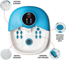 Load image into Gallery viewer, Foot Spa Massager with Heat, 14 Rollers in Foot Shape - 5 in 1 Foot Bath Massager Includes Adjustable Heating, Bubbles, Vibration, Pumice Stone, Mini Massage Points - for Tired Feet, &amp; Stress Relief
