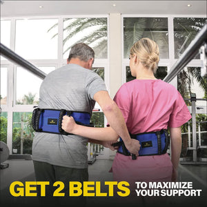 Transfer Belt with 6 Handles Gait Belt with Release Metal Buckle 56'' Long Holds Up 500 LBS