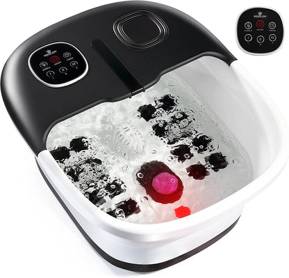 Medical king Foot Spa with Heat and Massage and Jets Includes A Remote Control A Pumice Stone Collapsible Foot Spa Massager with Heat and Massage Bubbles and Vibration