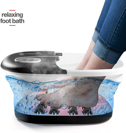 Medical king Foot Spa with Heat and Massage and Jets Includes A Remote Control A Pumice Stone Collapsible Foot Spa Massager with Heat and Massage Bubbles and Vibration