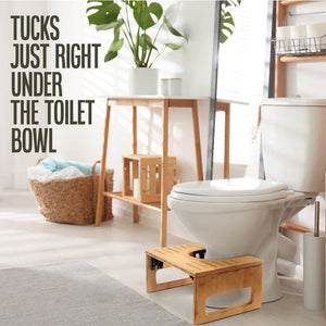 Toilet Stool, Potty Stool, Toilet Foot Stool Waterproof and Non Slip Squat Stool Adult Bamboo Toilet Stool Toilet Ottoman