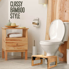 Load image into Gallery viewer, Toilet Stool, Potty Stool, Toilet Foot Stool Waterproof and Non Slip Squat Stool Adult Bamboo Toilet Stool Toilet Ottoman
