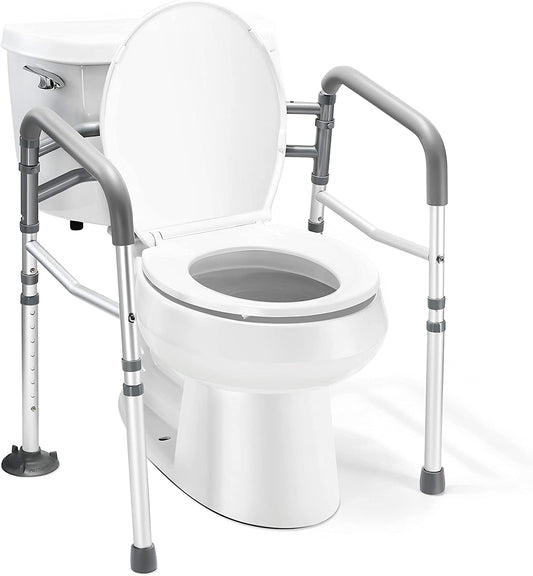 Toilet Safety Rail - Adjustable Detachable Toilet Safety Frame with Handles Heavy-Duty Toilet Safety Rails Stand Alone - Toilet Safety Rails for Elderly, Handicapped - Fits Most Toilets