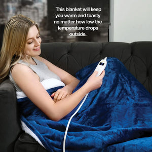 Heated Blanket with Hand Controller - Machine Washable Electric Blanket with 10 Heating Settings and auto Shut-Off (50 x 60) - MedicaKingUsa
