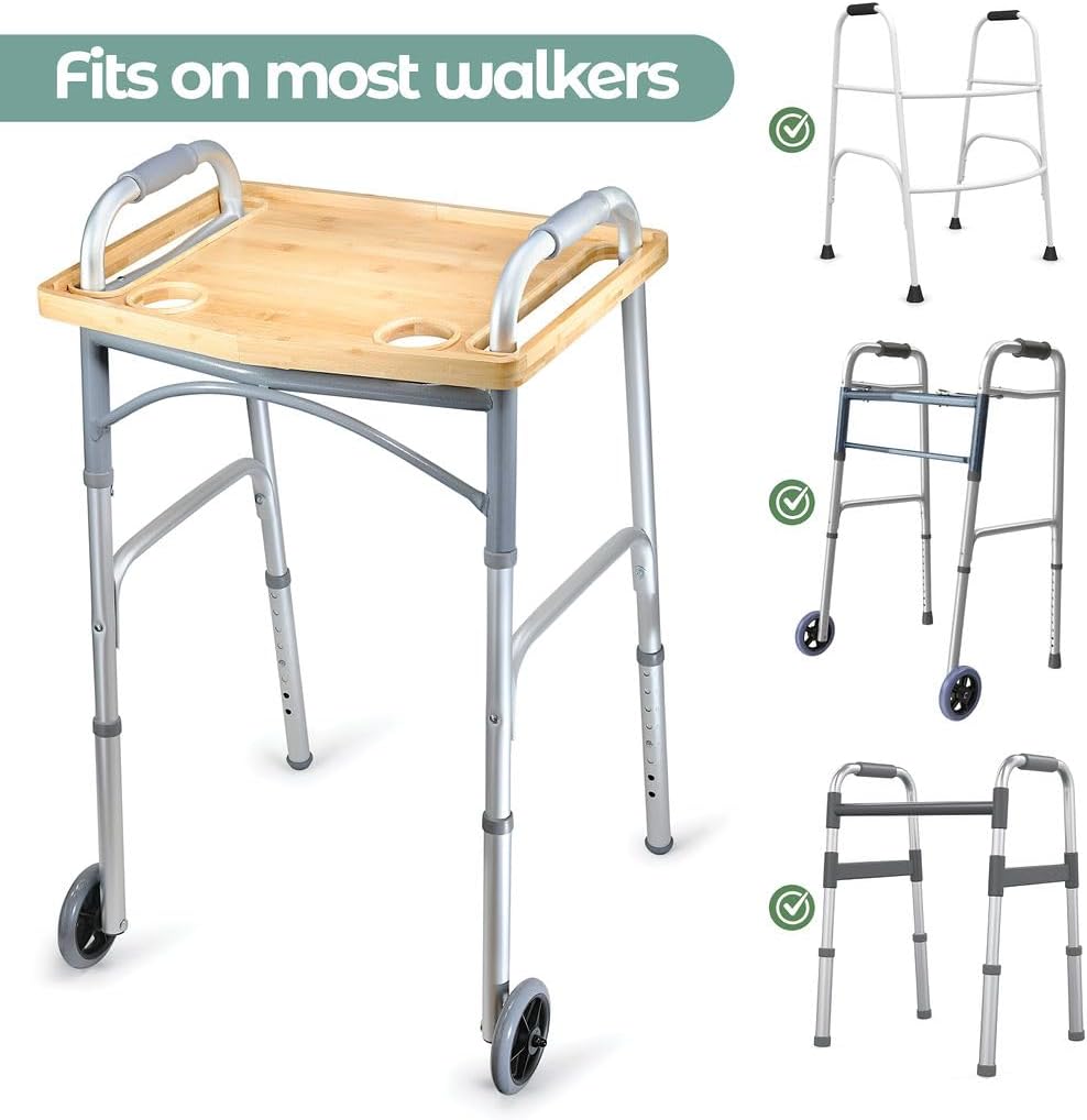 Walker Tray Table with Cup Holder Mobility Table Tray for Folding Walk ...