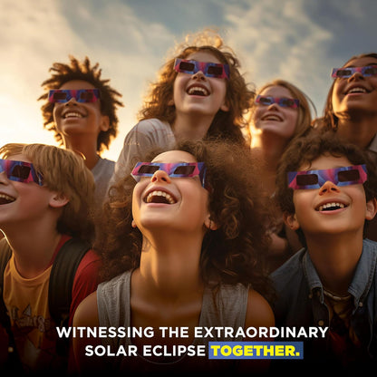 Solar Eclipse Glasses 2, 5, 10, 20, 50, 100 pack - 2024 CE and ISO Certified American Design Safe Shades for Direct Sun Viewing - MedicalKingUsa