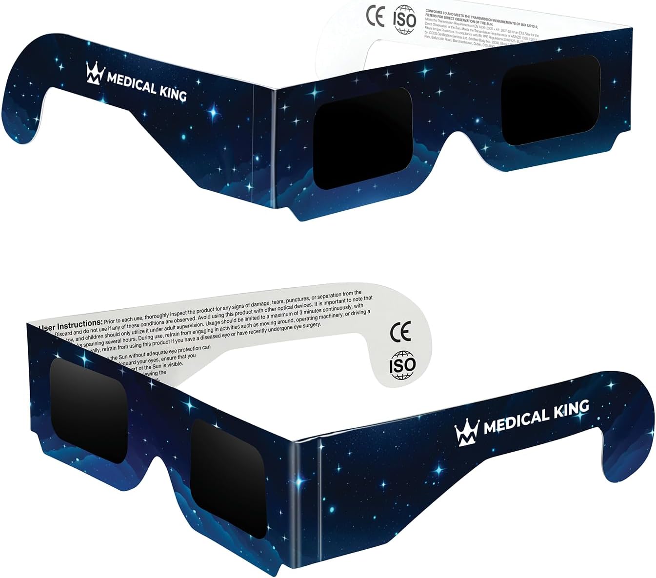 Solar Eclipse Glasses 2 5 10 20 50 100 pack 2024 CE and ISO Cer medicalkingusa