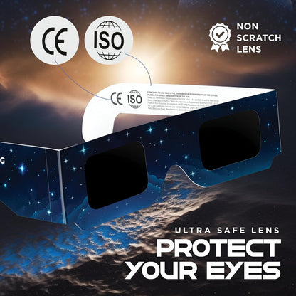 Solar Eclipse Glasses 2, 5, 10, 20, 50, 100 pack - 2024 CE and ISO Certified Galaxy Design Safe Shades for Direct Sun Viewing - MedicalKingUsa