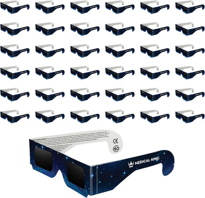 Solar Eclipse Glasses 2, 5, 10, 20, 50, 100 pack - 2024 CE and ISO Certified Galaxy Design Safe Shades for Direct Sun Viewing - MedicalKingUsa