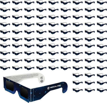 Solar Eclipse Glasses 2, 5, 10, 20, 50, 100 pack - 2024 CE and ISO Certified Galaxy Design Safe Shades for Direct Sun Viewing - MedicalKingUsa