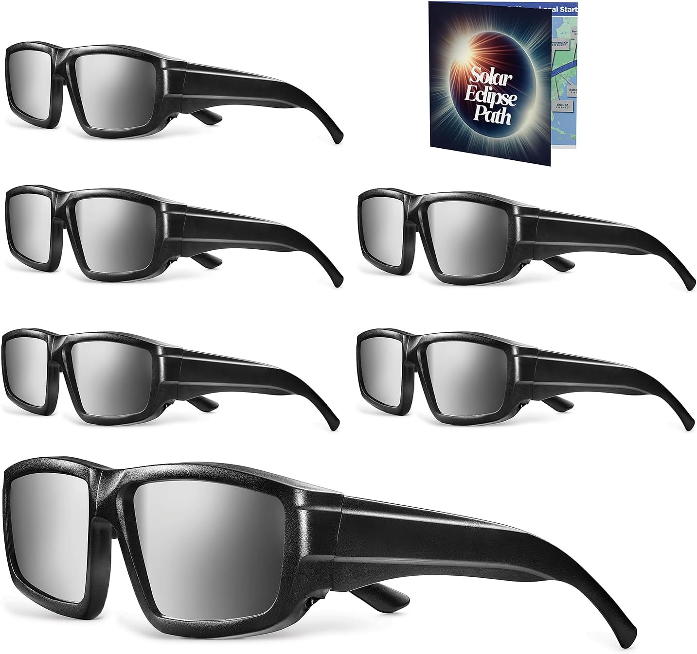 Solar Eclipse Glasses 1, 2 and 6 Pack Safe Shades for Direct Sun Viewing - Solar Filters Glasses - MedicalKingUsa