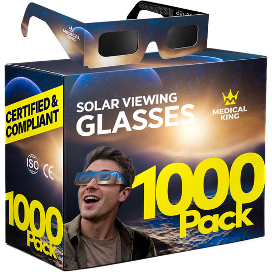 1000 Gafas Eclipse Solar Homologadas ISO 12312-2 - Paquete de 6 Con 2 Lentes Fotográficos Para Smartphone Aprobados según la norma ISO, con certificación CE: Gafas para ver eclipses solar 2026