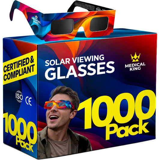 1000 Gafas Eclipse Solar Homologadas ISO 12312-2 - Paquete de 6 Con 2 Lentes Fotográficos Para Smartphone Aprobados según la norma ISO, con certificación CE: Gafas para ver eclipses solar 2026