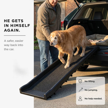 Dog Ramp for Car, 62" Long & 16" Wide Portable Dog Ramps for Large Dogs, Folding Dog Car Ramp for Truck and Non-Slip Pet Loading Ramp for Dogs to Get in Car Supports 250 lbs