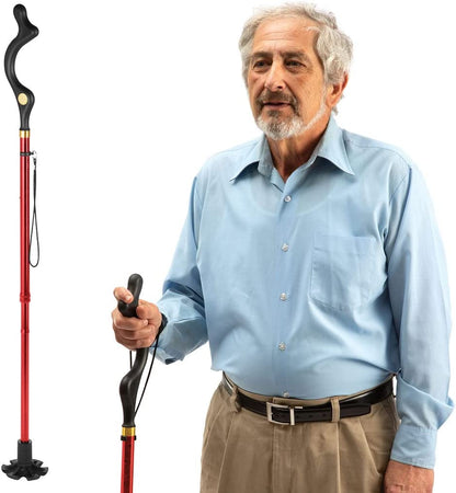 Walking cane for men and walking canes for women - by medical king - special balancing - cane walking stick have 10 Adjustable Heights - self standing folding cane, collapsible cane,