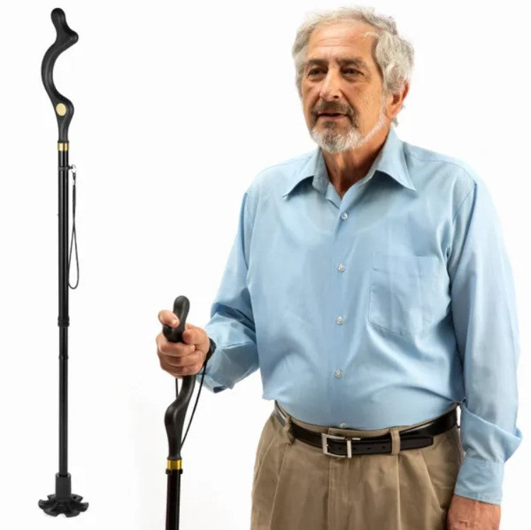 Walking cane for men and walking canes for women - by medical king - special balancing - cane walking stick have 10 Adjustable Heights - self standing folding cane, collapsible cane,