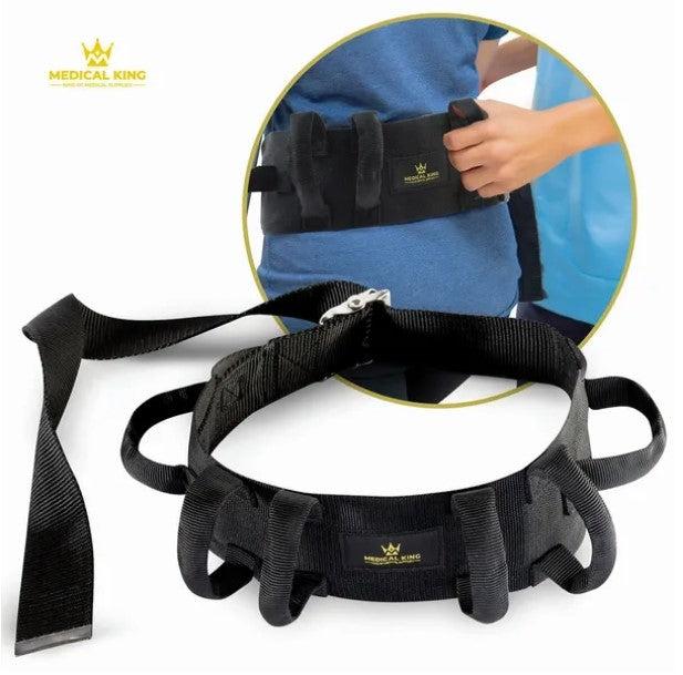 Transfer Belt Fle to unlock - 50" holds up 500 LBS - or Lifting Seniors - Gait Belt With 6 Handles - Great lift belt for elderly, therapy, handicap