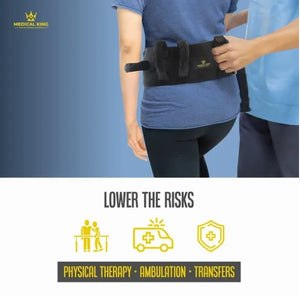 Transfer Belt Fle to unlock - 50" holds up 500 LBS - or Lifting Seniors - Gait Belt With 6 Handles - Great lift belt for elderly, therapy, handicap