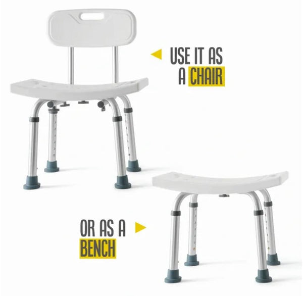 Shower chair Set of 3 - Includes Back Scrubber & Additional Sponge - A ...