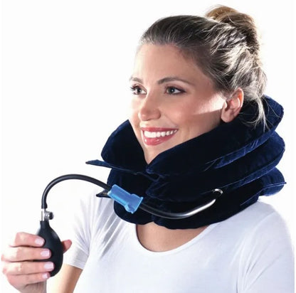 Cervical Neck Traction Device - Inflatable and Adjustable Cervical Traction - Neck Traction Device Will Help for Neck Stretcher and Support, Spine Alignment, Chiropractic Chronic Neck Pain Relief